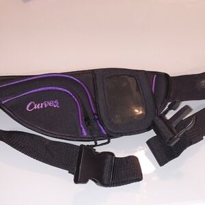 Curves Black and Purple Waist Bag